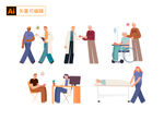 医生与患者插画