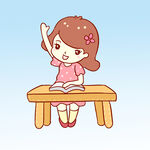  女孩回答问题 