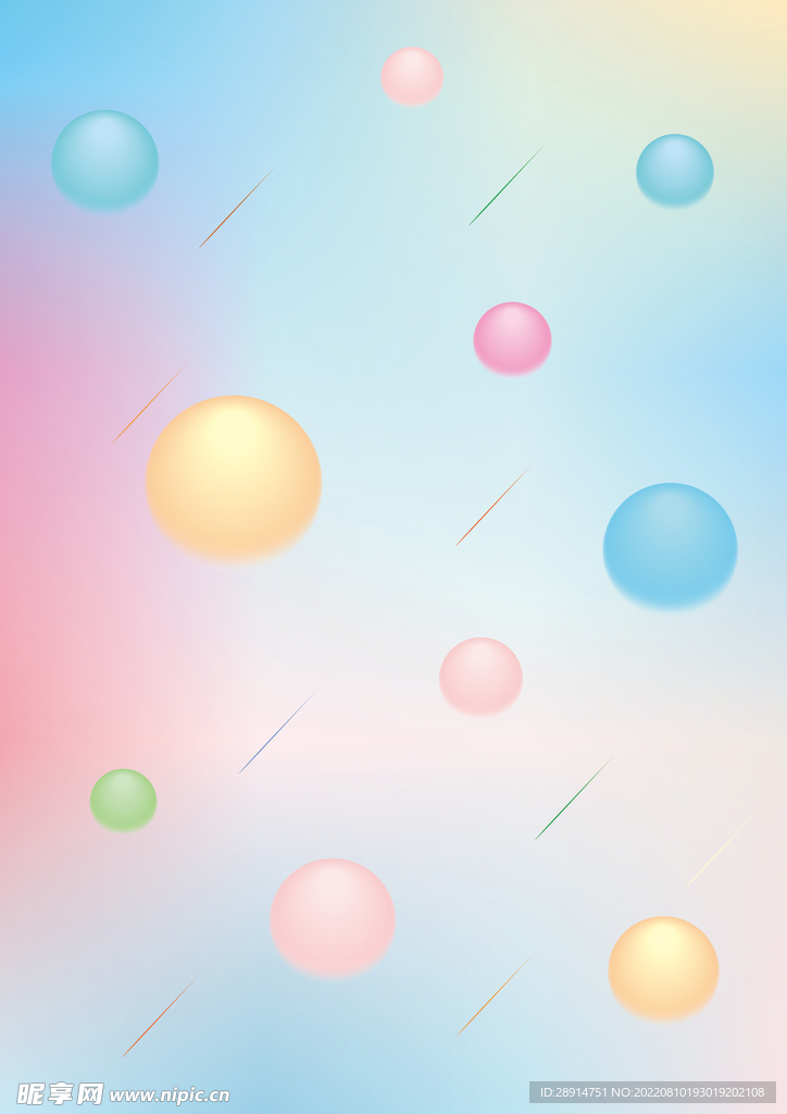 彩色小清新气泡背景图