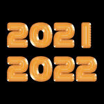 2022金箔气球艺术字新年元旦