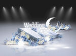 蓝色婚礼纸雕书造型