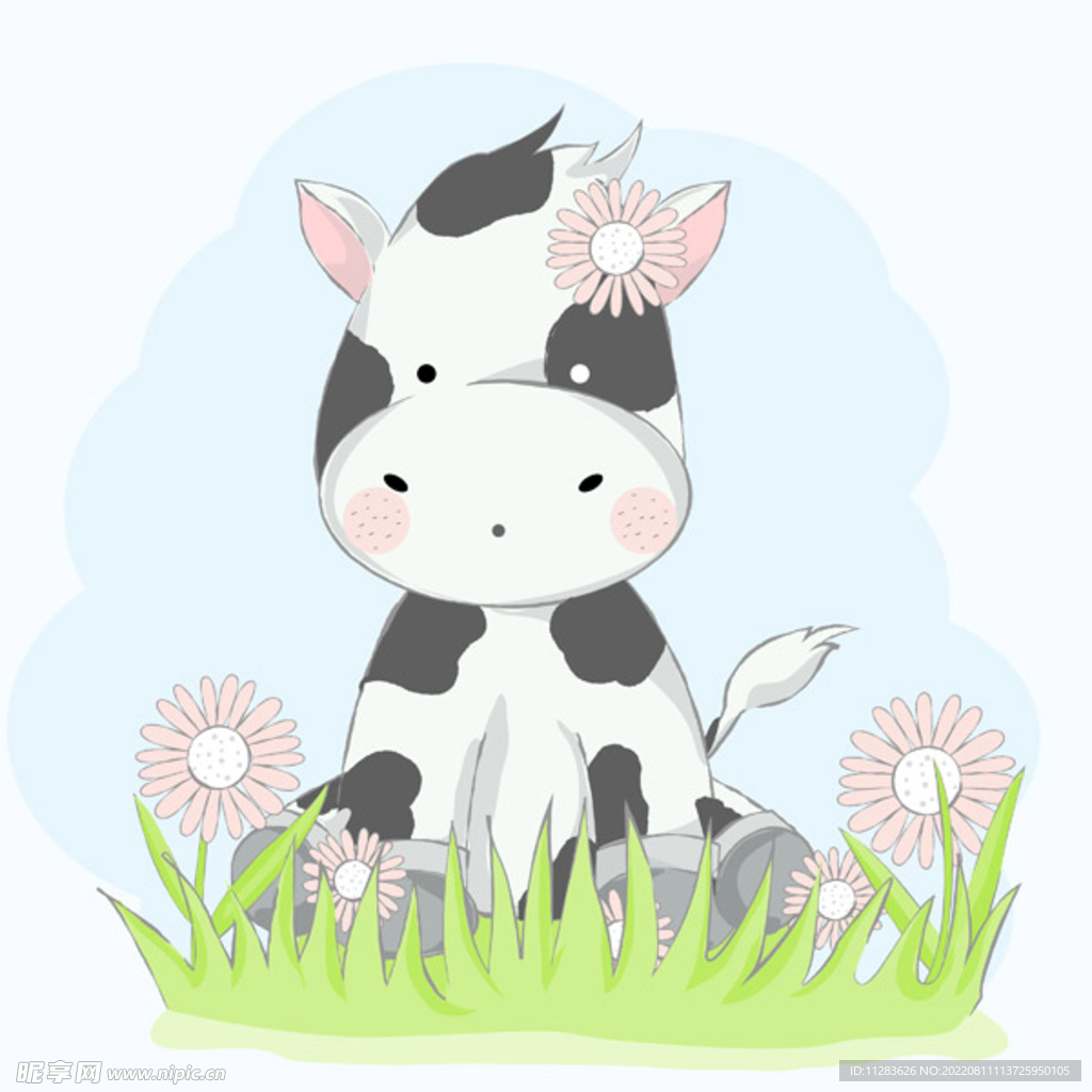 卡通可爱小奶牛