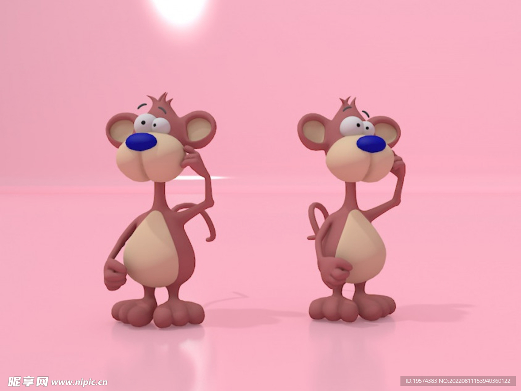 C4D模型卡通可爱小老鼠