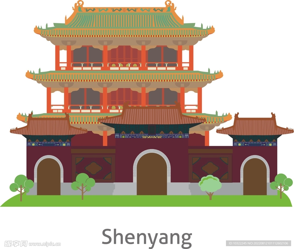 古建筑背景底纹