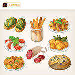 美味卡通食物素材