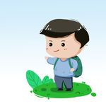  上学的小男孩