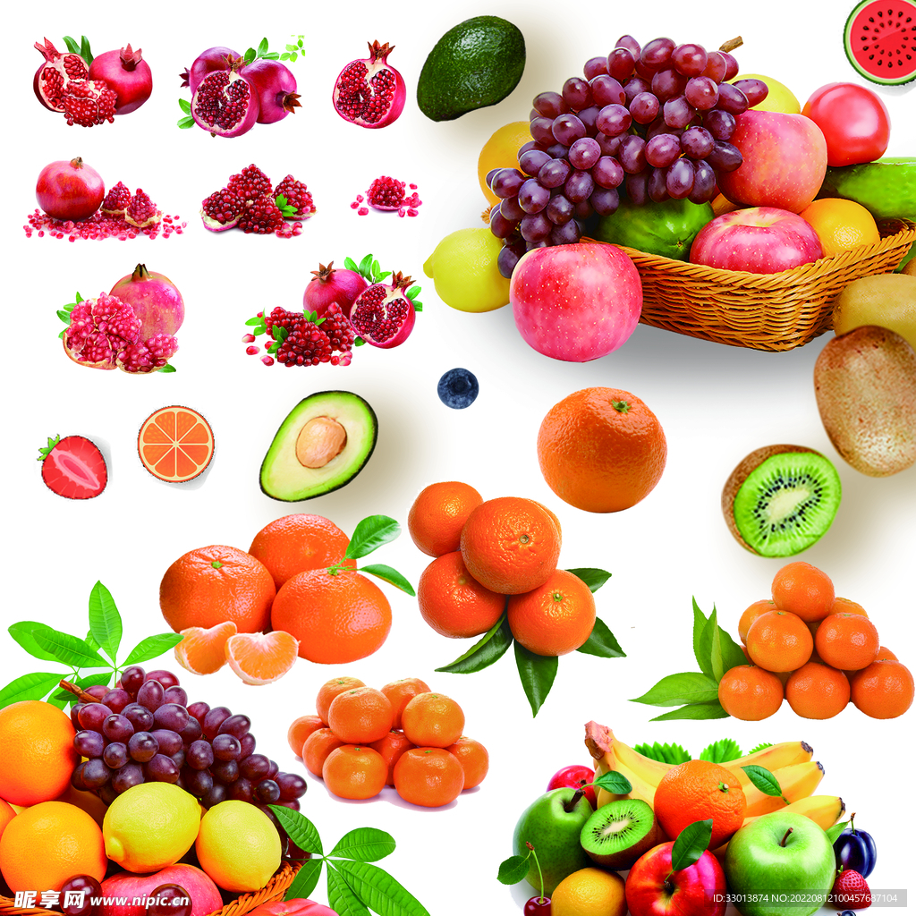 各种水果 水果分层图