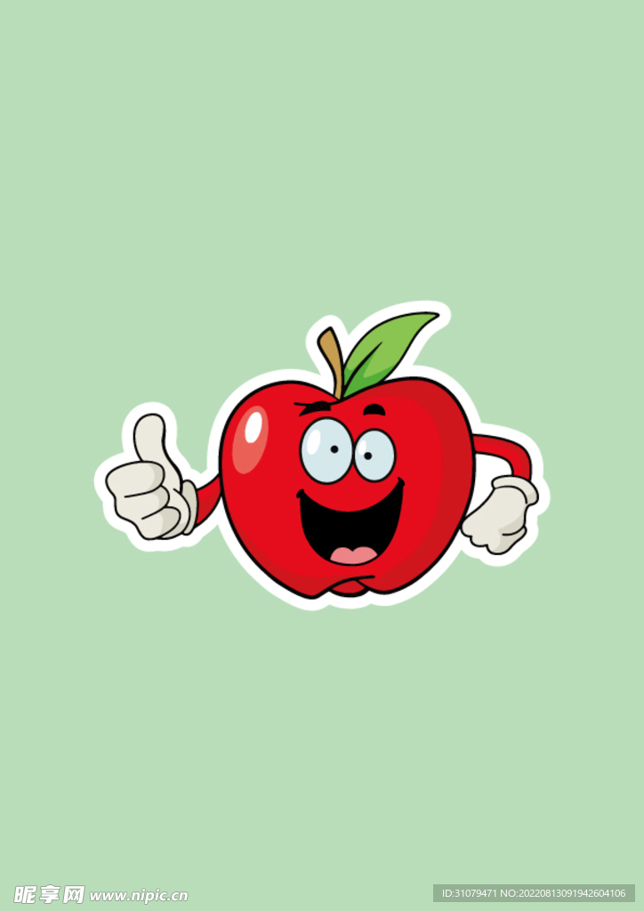 卡通苹果 手绘水果 设计 矢量