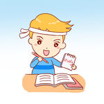 学习的男孩 