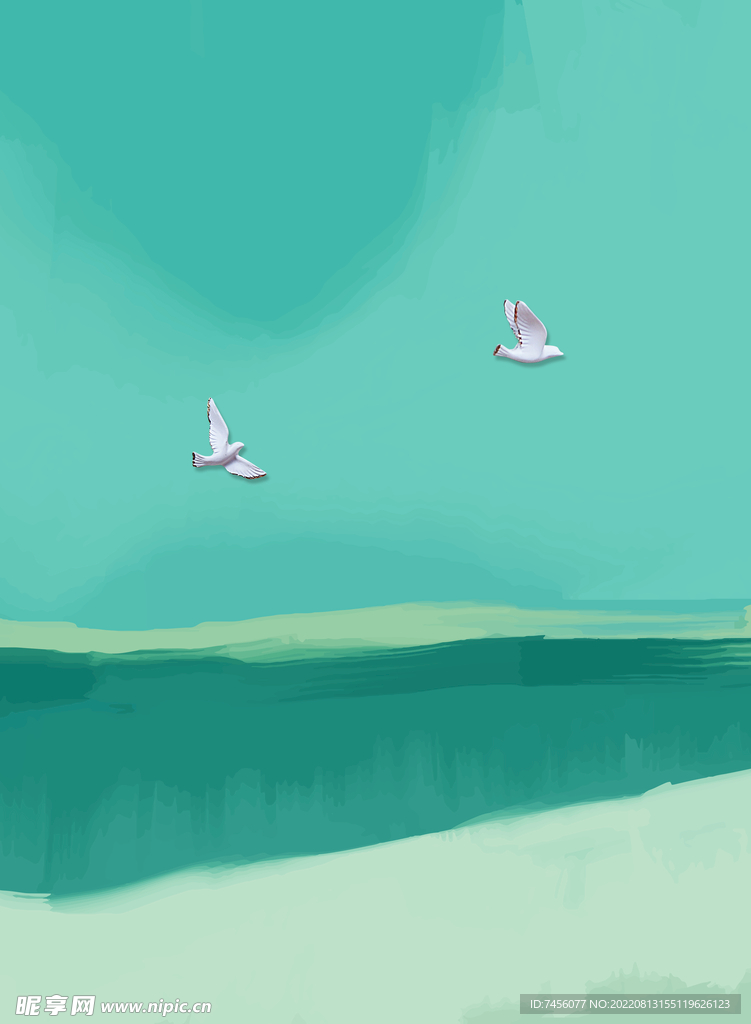 飞鸟海景艺术挂画装饰画