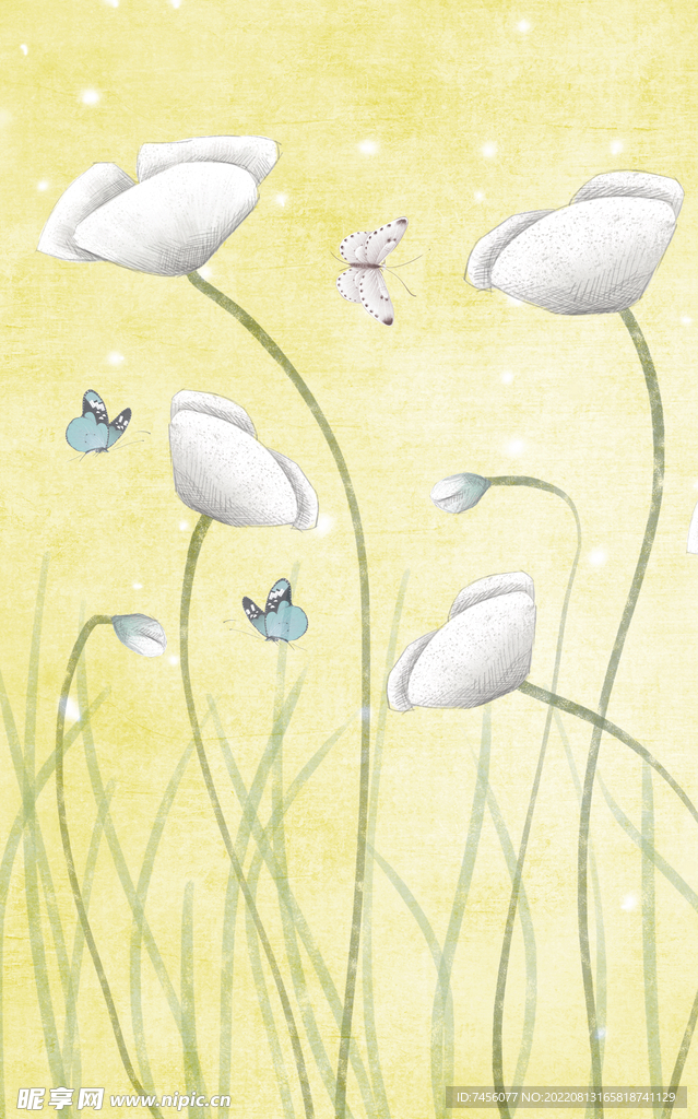 蝶恋花百合花艺术挂画装饰画