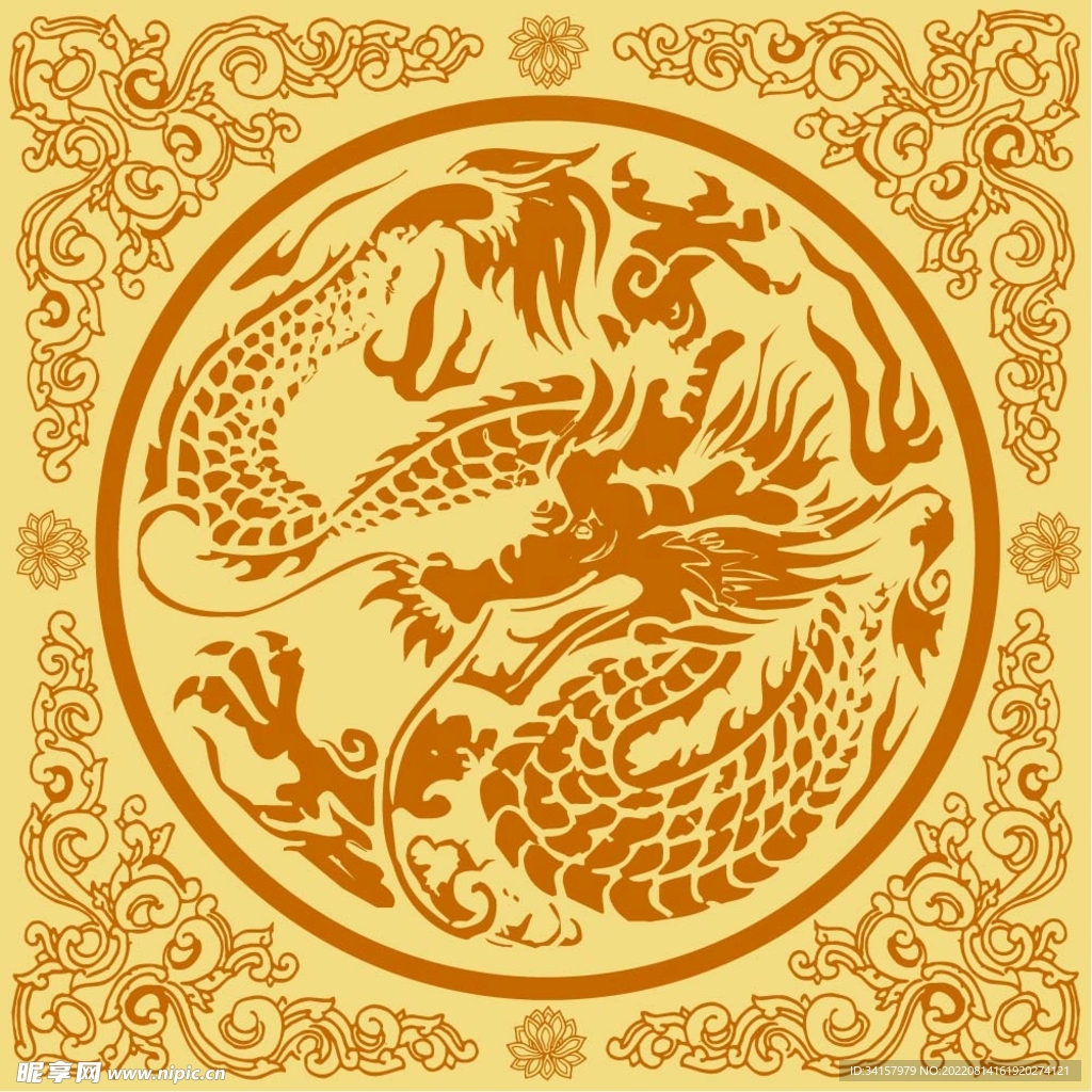 中国古典龙纹矢量