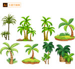 卡通椰子树