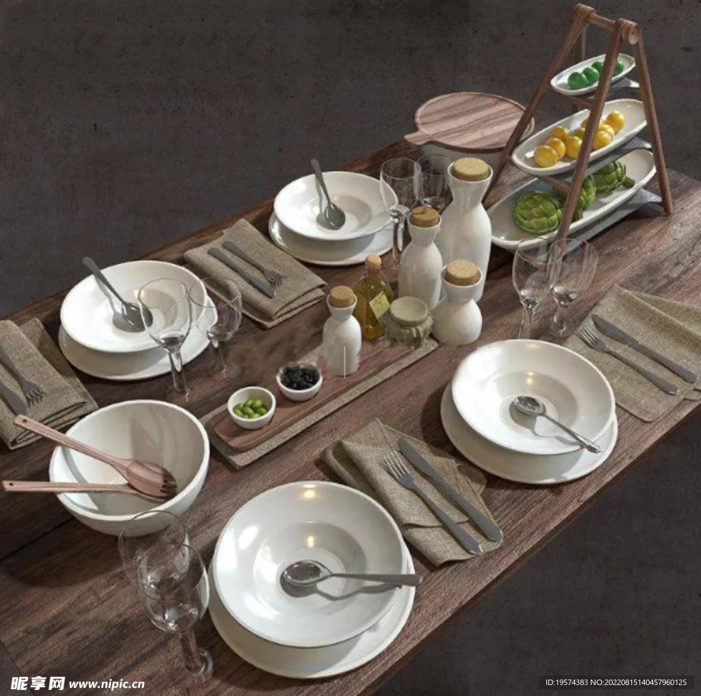 C4D模型餐桌