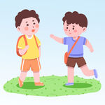  学生上学 