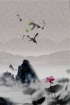 手绘古风插画背景图片