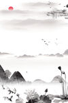  手绘古风插画背景图片