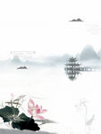  手绘古风插画背景图片