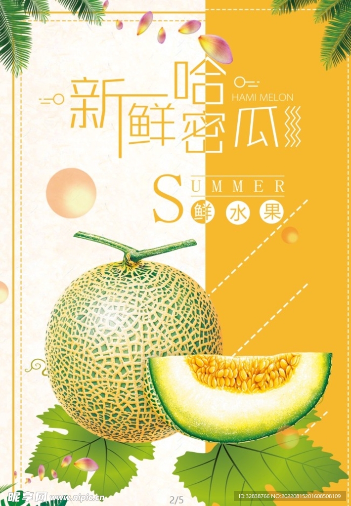 新鲜超市哈密瓜海报