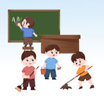  打扫教室卫生 