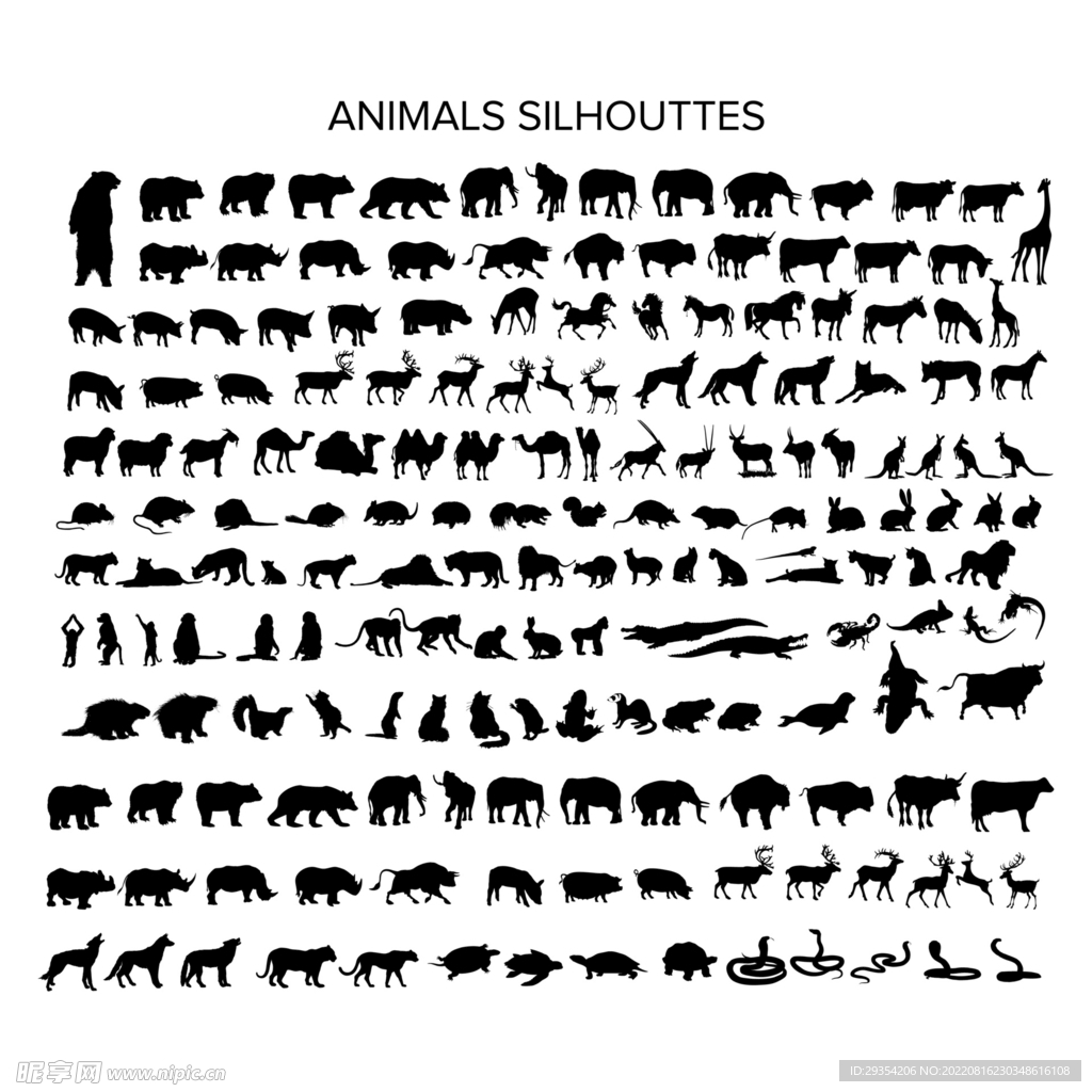 动物剪影图片