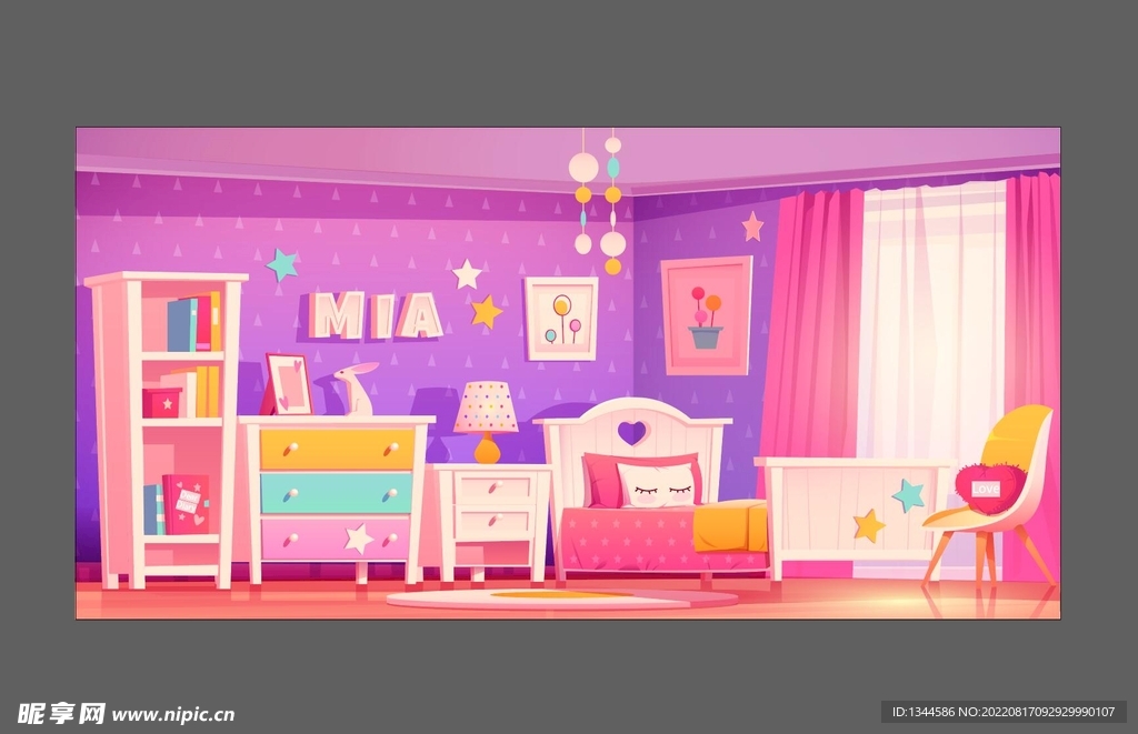 粉色调女装服饰店插图