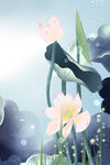 森系  插画  手绘  psd