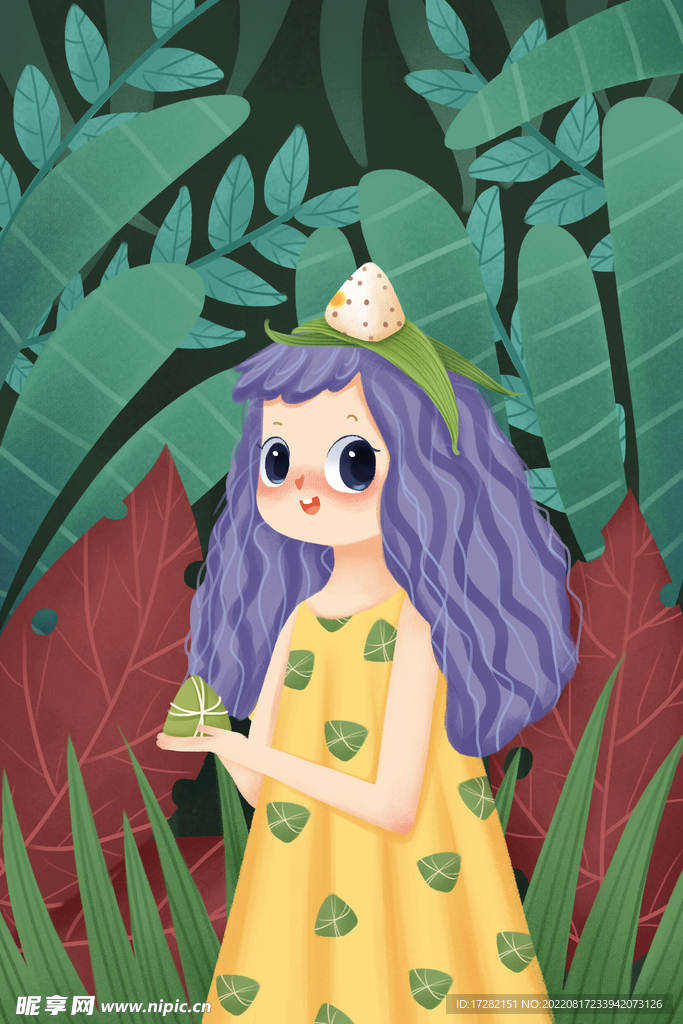 森系  插画  手绘  psd