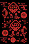 中国风线描底纹元素