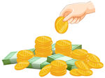 矢量卡通钱金币