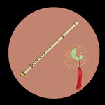 手绘中国乐器笛子图片素材