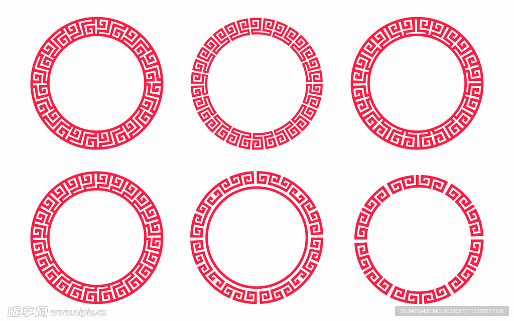 Ai矢量中式圆形边框