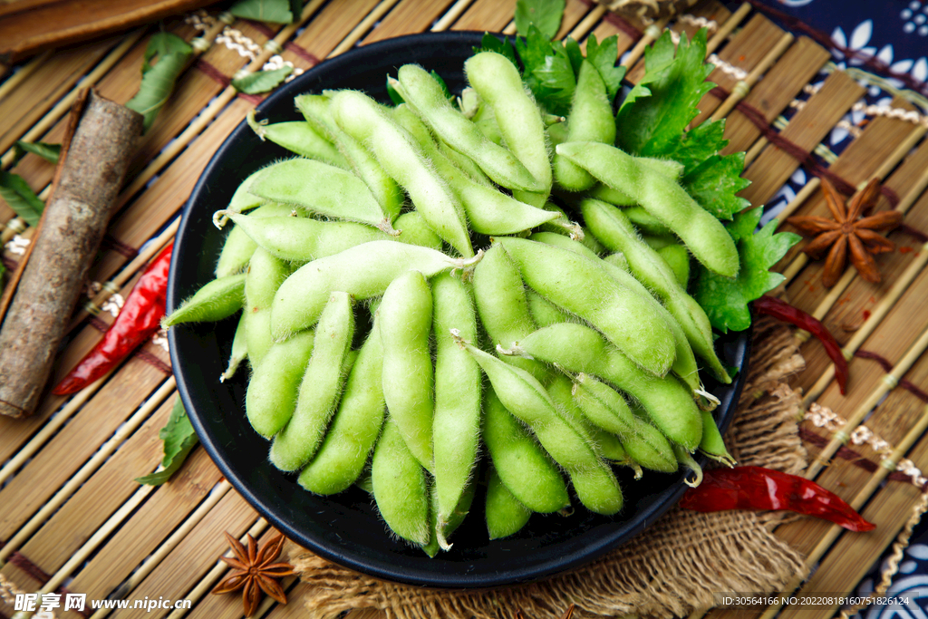 新鲜毛豆食材