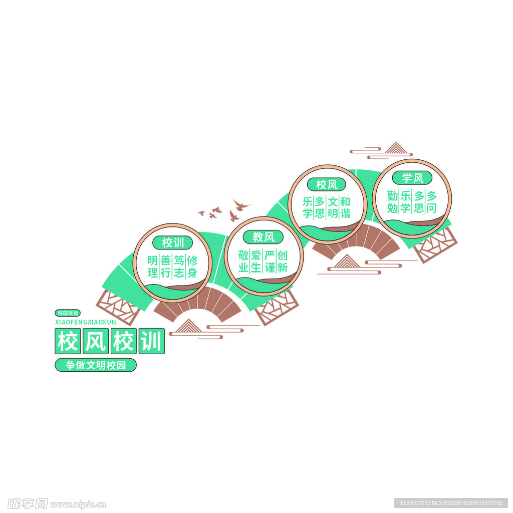 校园文化  校风校训文化墙