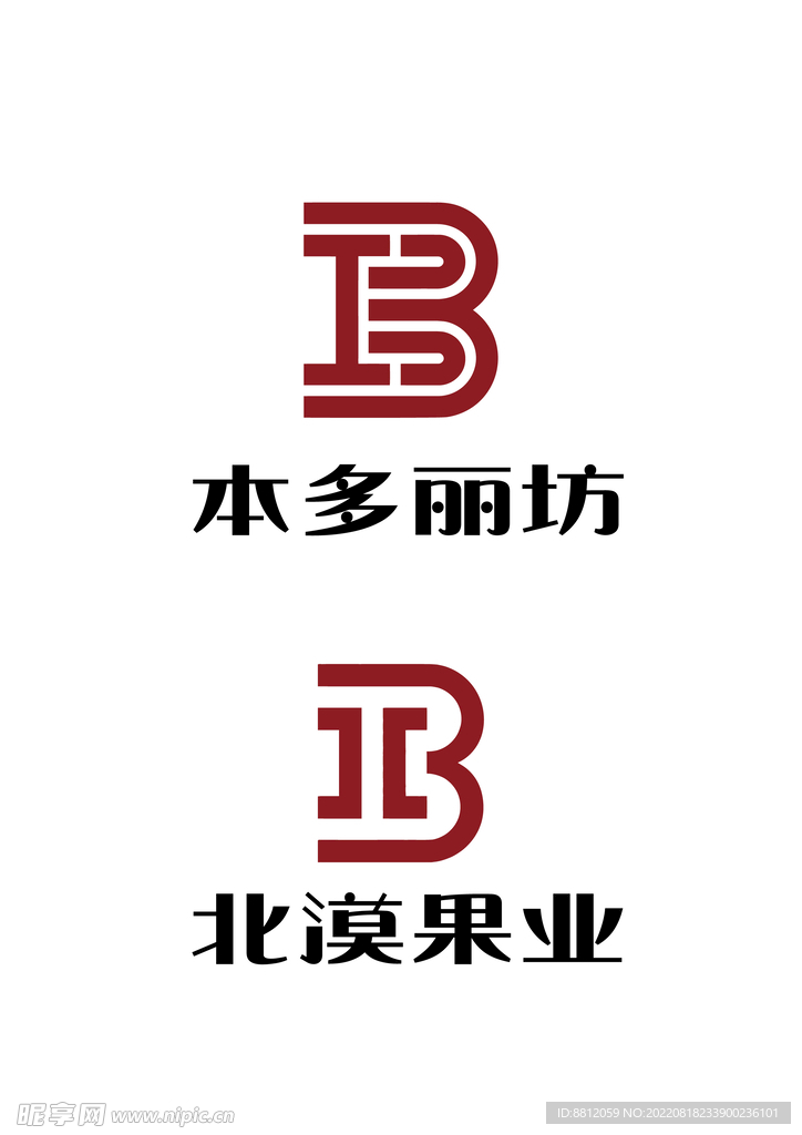 创意双线字母b设计