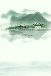 中国风水墨清明节创意海报背景图