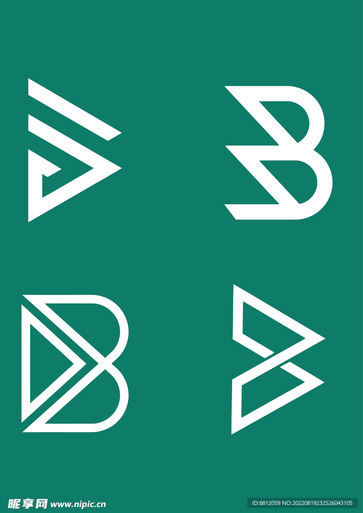 线条字母B标志