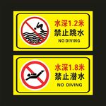 水深危险 标识牌