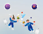 航天宇宙星空太空宇航员插画