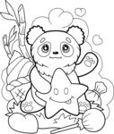 卡通动物线稿
