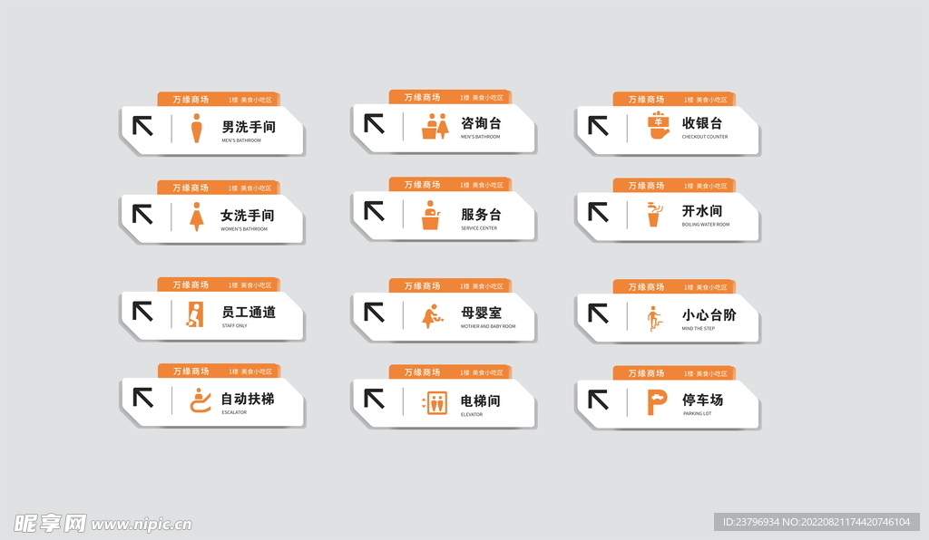 商场常见指示牌
