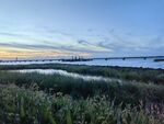湖边晚霞湿地公园