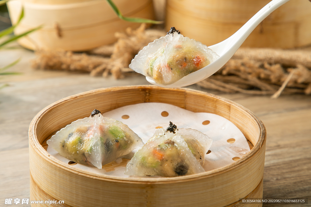 水晶虾饺美食