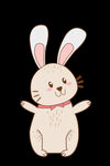 粉色中秋节玉兔卡通兔子素材图