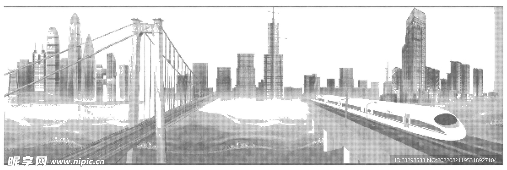 高铁大桥高楼CAD