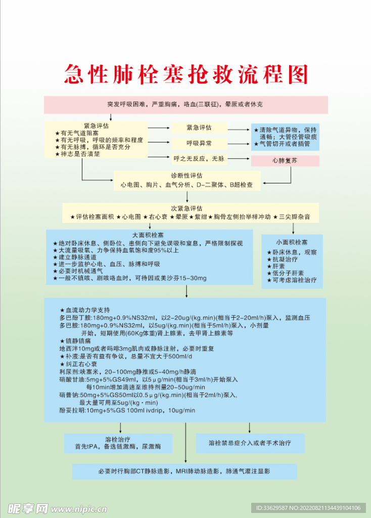 急性肺栓塞抢救流程图