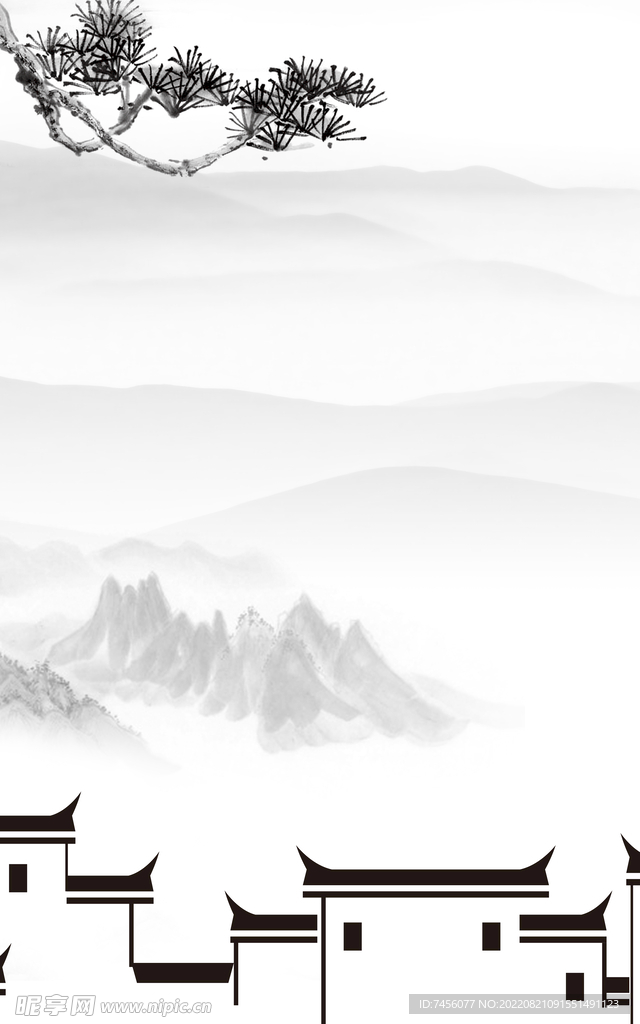 中式徽派房子艺术挂画装饰画