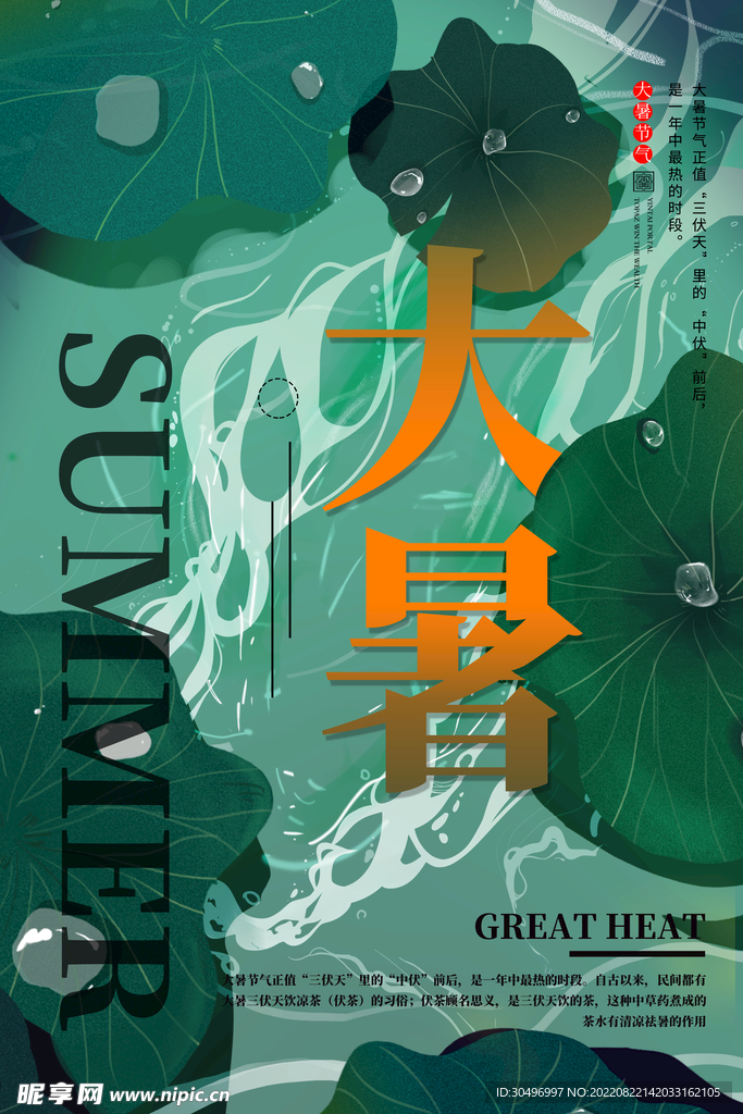 二十四节气大暑海报