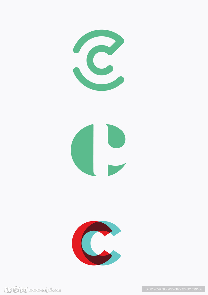 弧形字母c logo