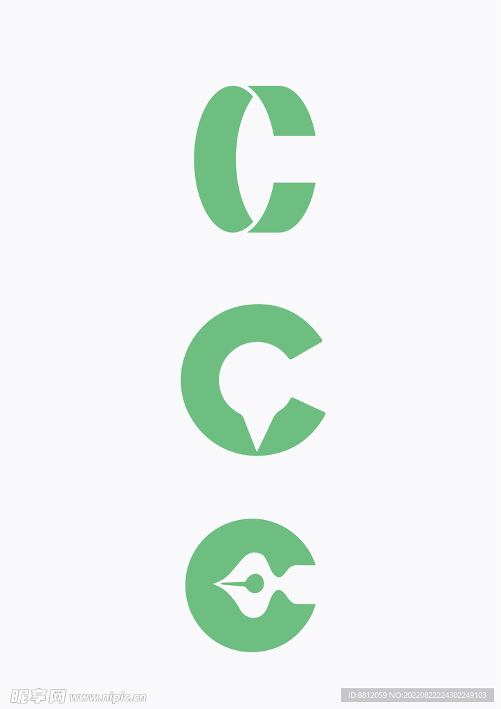 正负形C字母logo设计